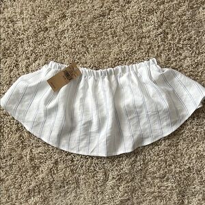 NWT Hollister strapless halter top 
Size XS White with Blue Stripes